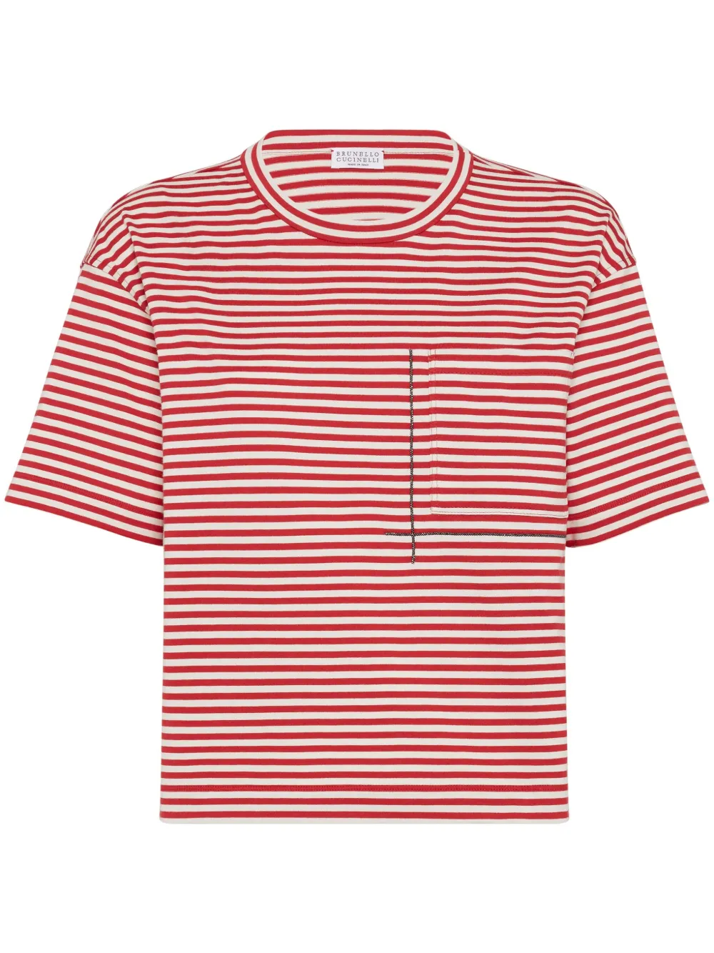 Brunello Cucinelli playera con motivo de rayas | rojo | Image 1