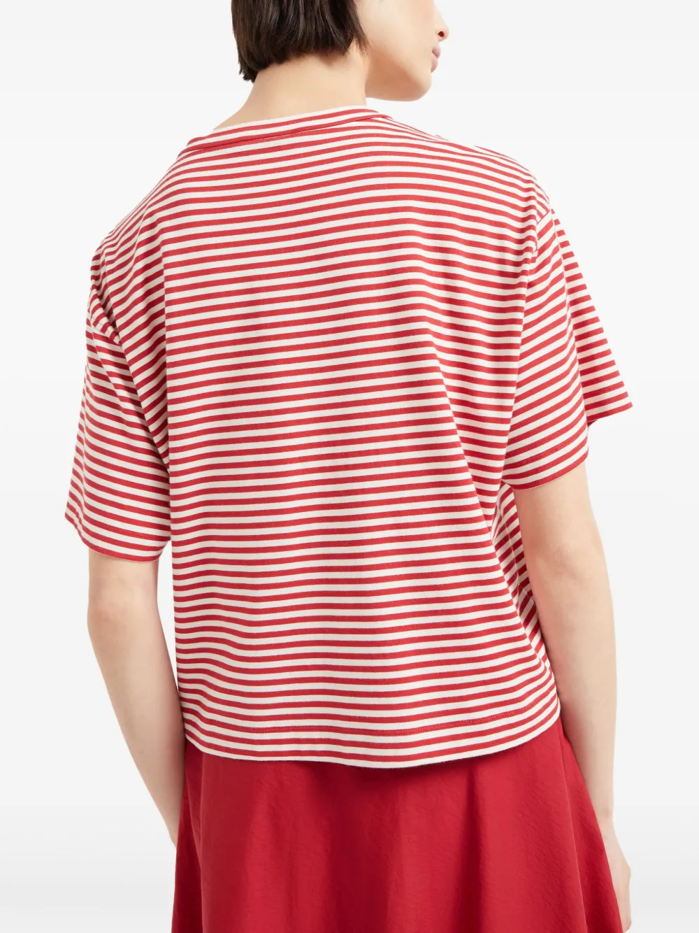 Brunello Cucinelli Gestreept T-shirt Rood