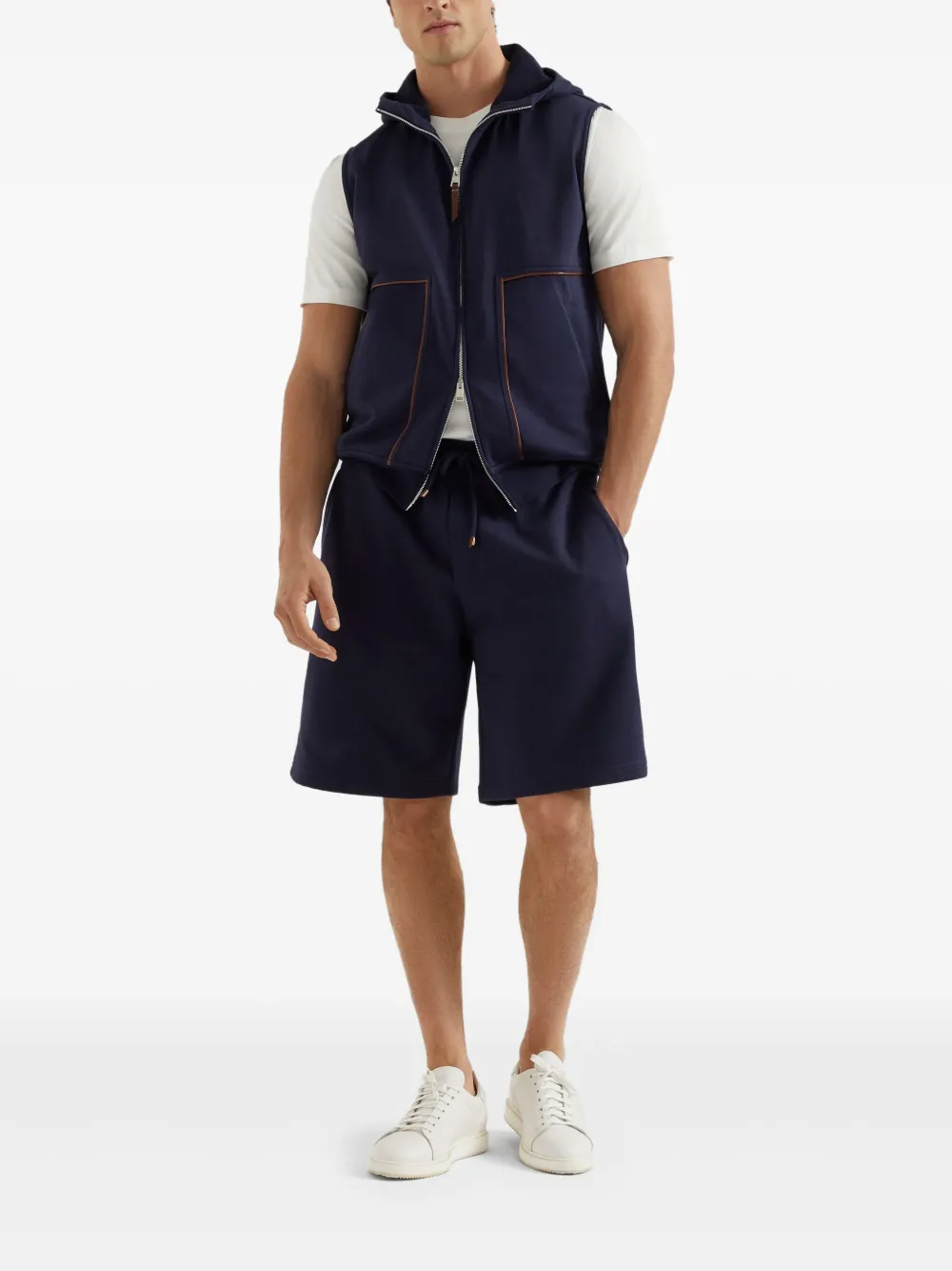 Brunello Cucinelli Shorts met trekkoord - Blauw