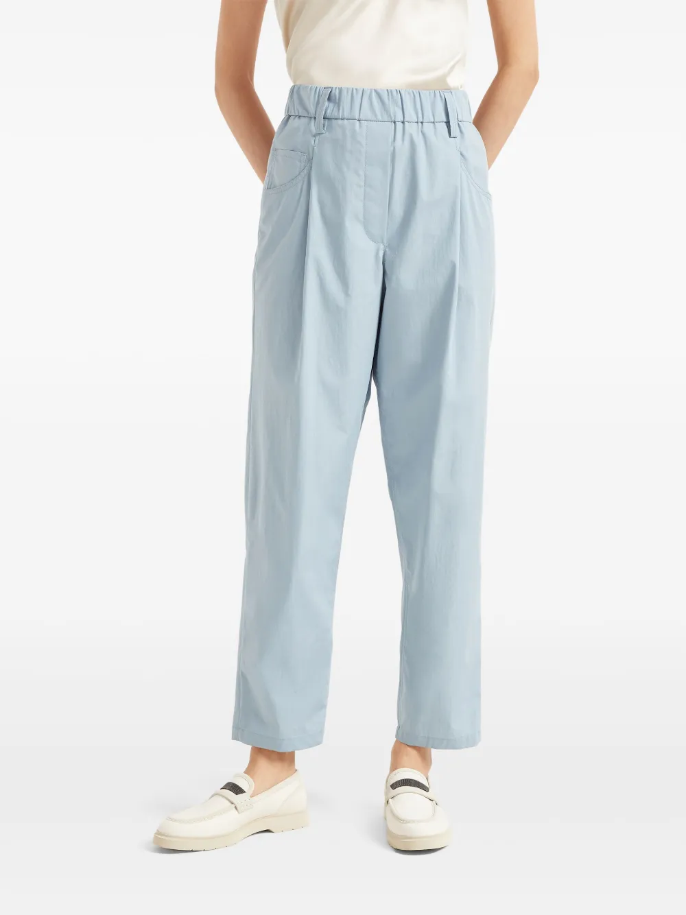 Brunello Cucinelli Straight broek met Monili-kettingdetail Blauw