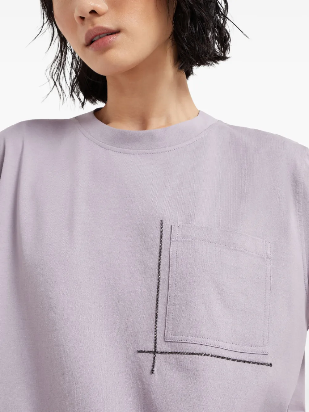 Brunello Cucinelli Verfraaid T-shirt Paars