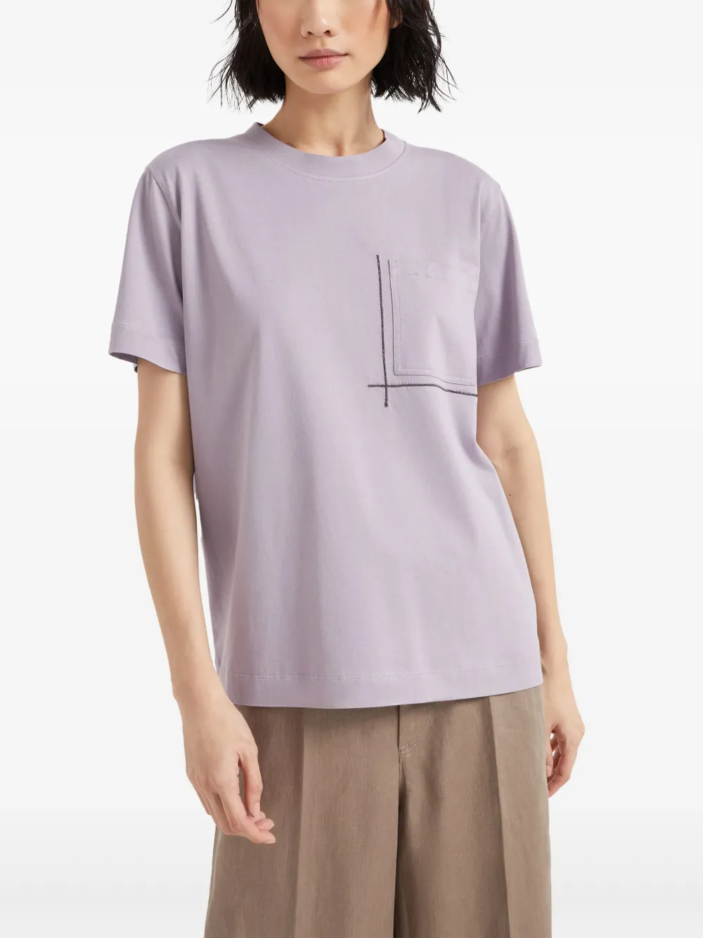 Brunello Cucinelli Verfraaid T-shirt Paars