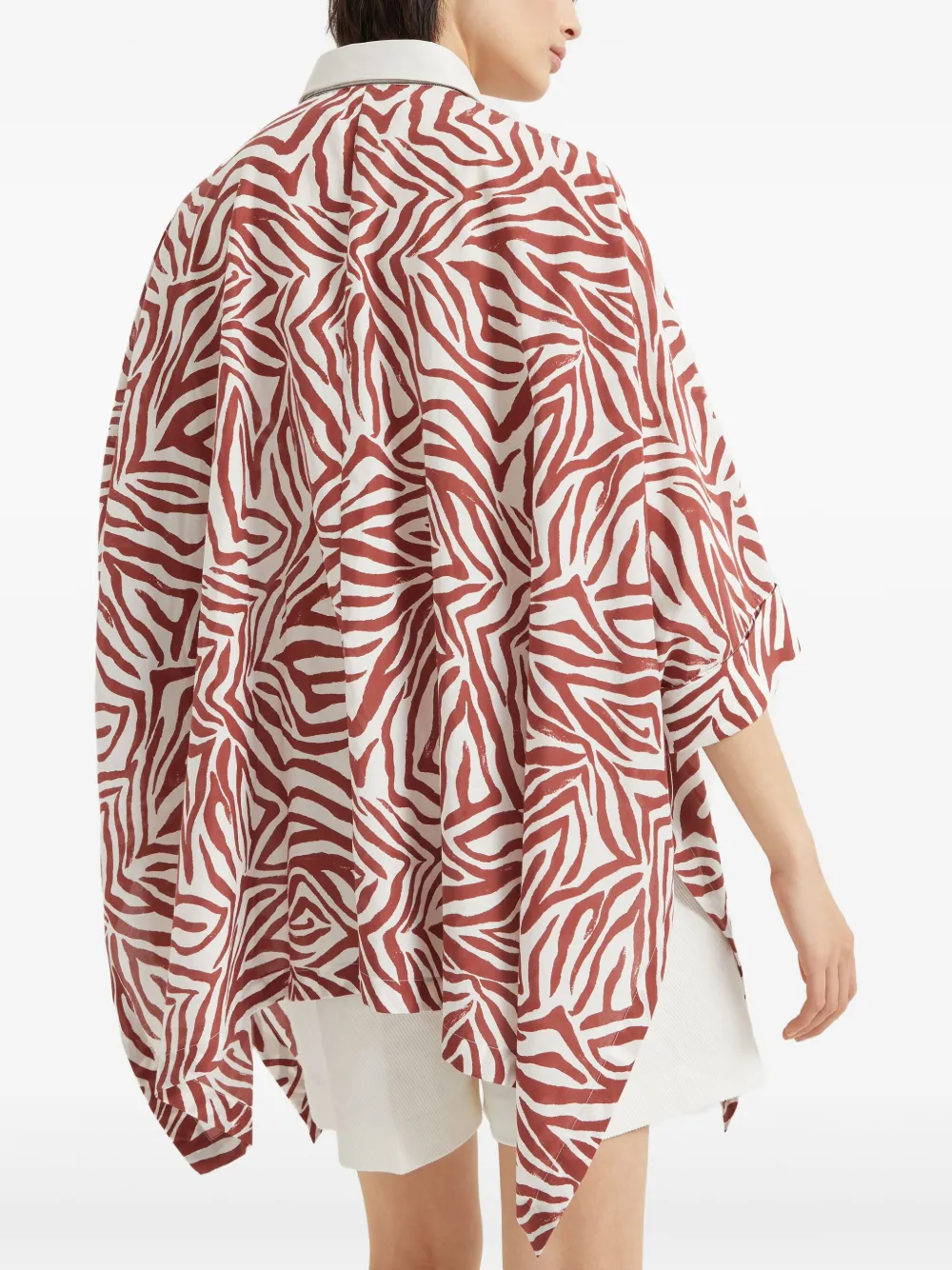 Brunello Cucinelli Zijden blouse Rood
