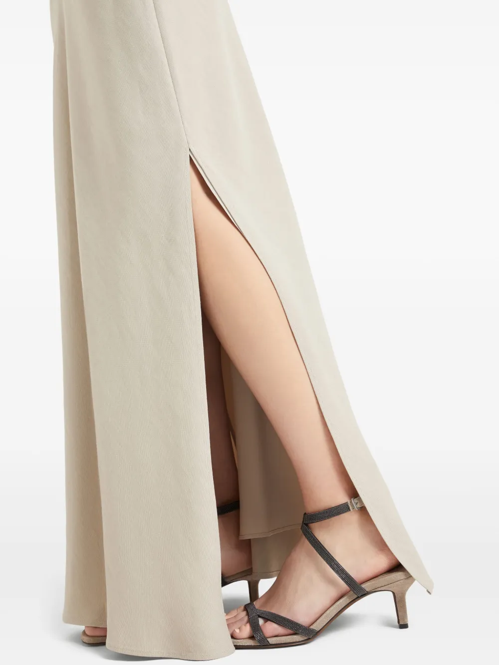 Brunello Cucinelli Maxi-rok met uitgesneden details Beige