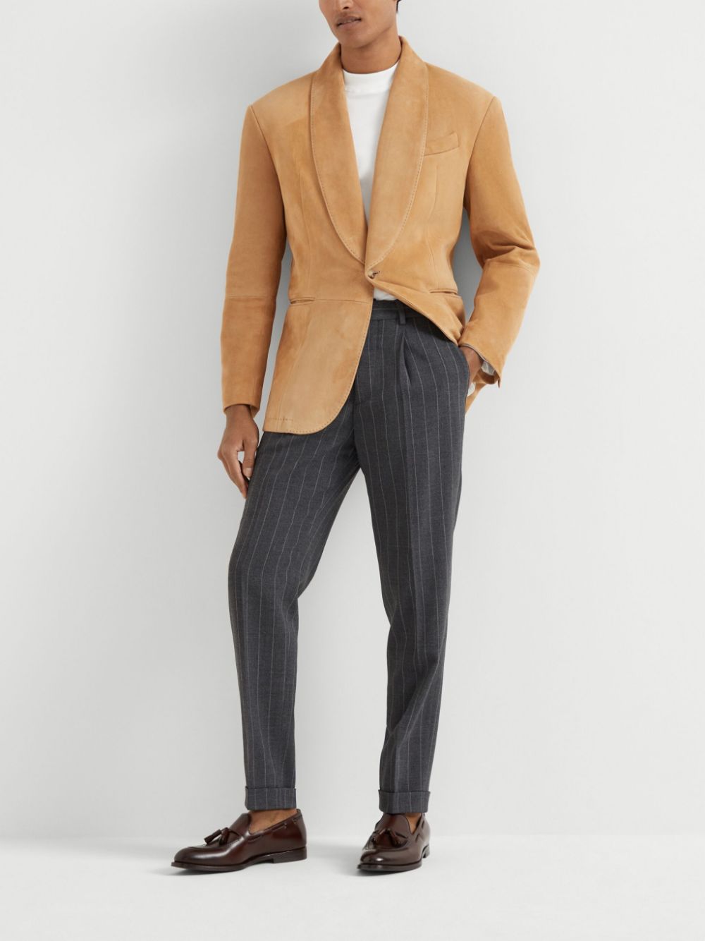 Brunello Cucinelli suede blazer - Brown