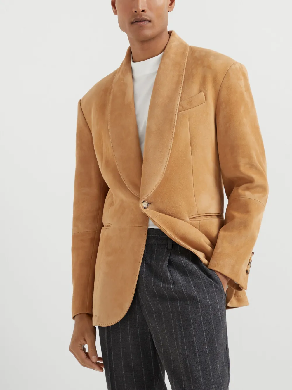 Brunello Cucinelli Suède blazer Bruin