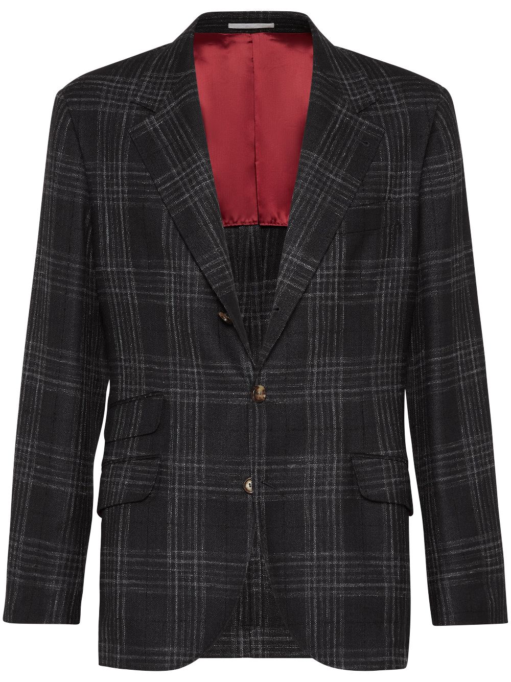 Brunello Cucinelli tartan check blazer - Grey