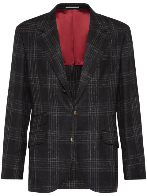 Brunello Cucinelli blazer con motivo de cuadros tartán