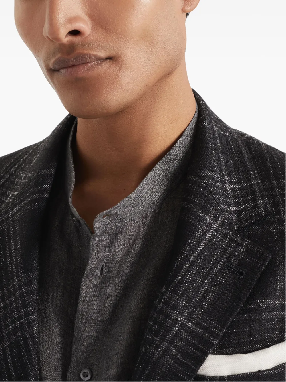 Brunello Cucinelli Blazer met tartan ruit Grijs