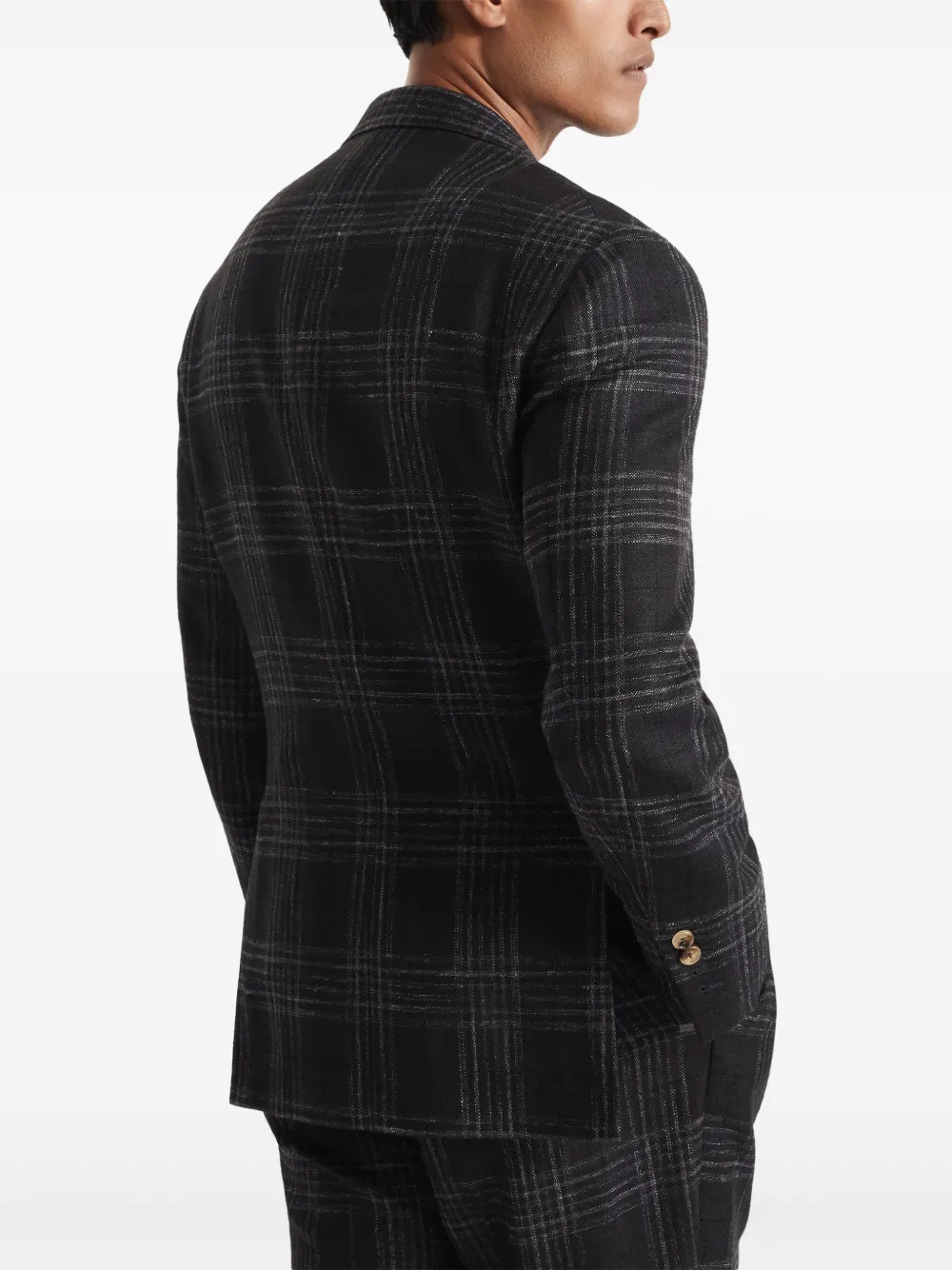 Brunello Cucinelli Blazer met tartan ruit Grijs