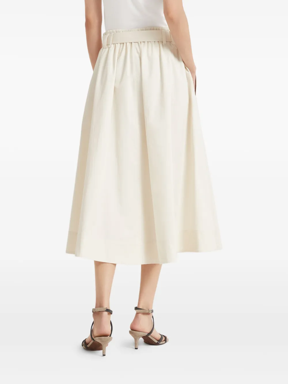Brunello Cucinelli Gegabardine midi-rok Beige