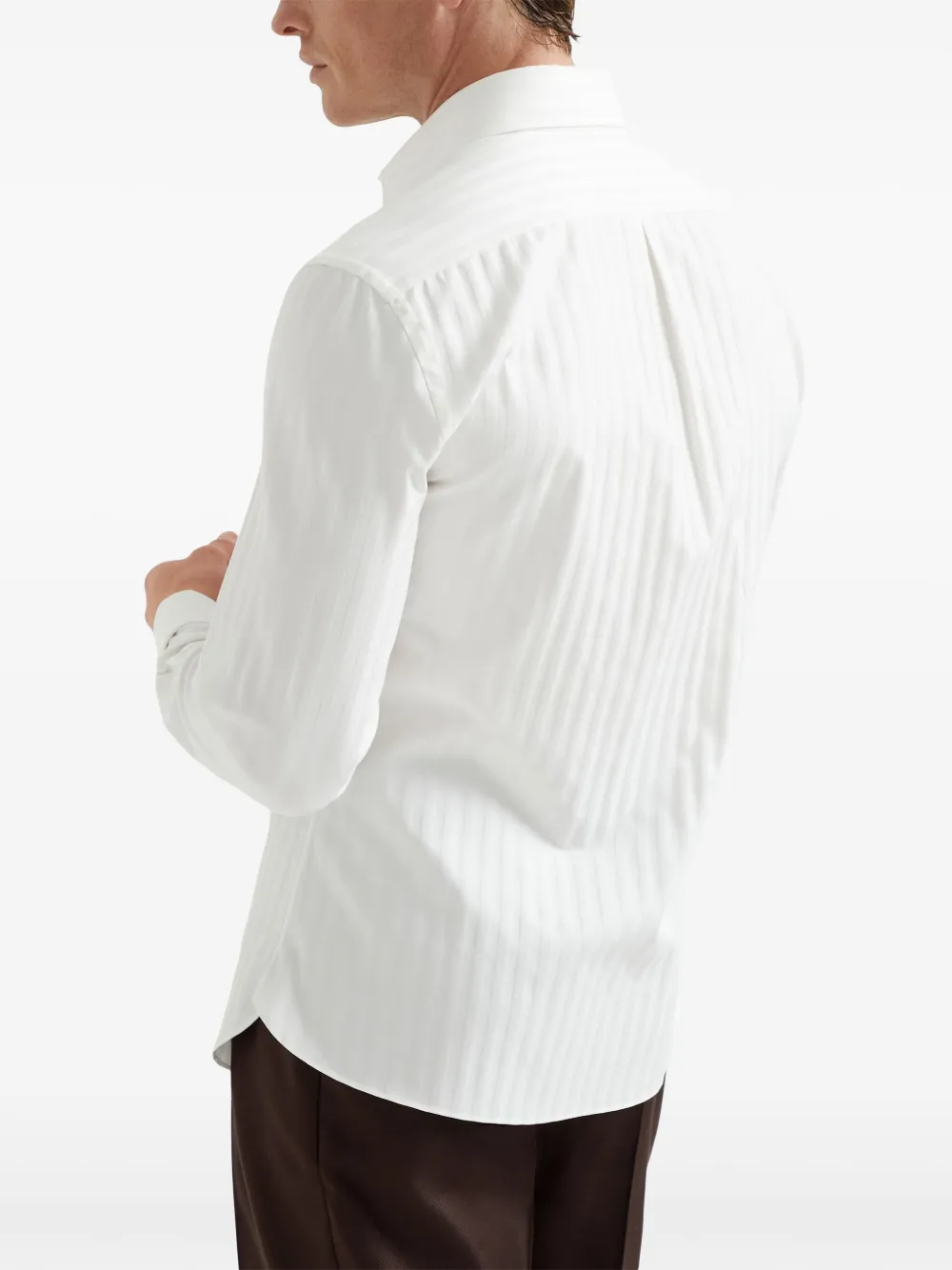 Brunello Cucinelli Overhemd met chevron print Wit