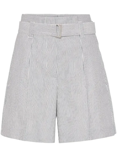 Short rayé à ornements métalliques - Brunello Cucinelli - Modalova