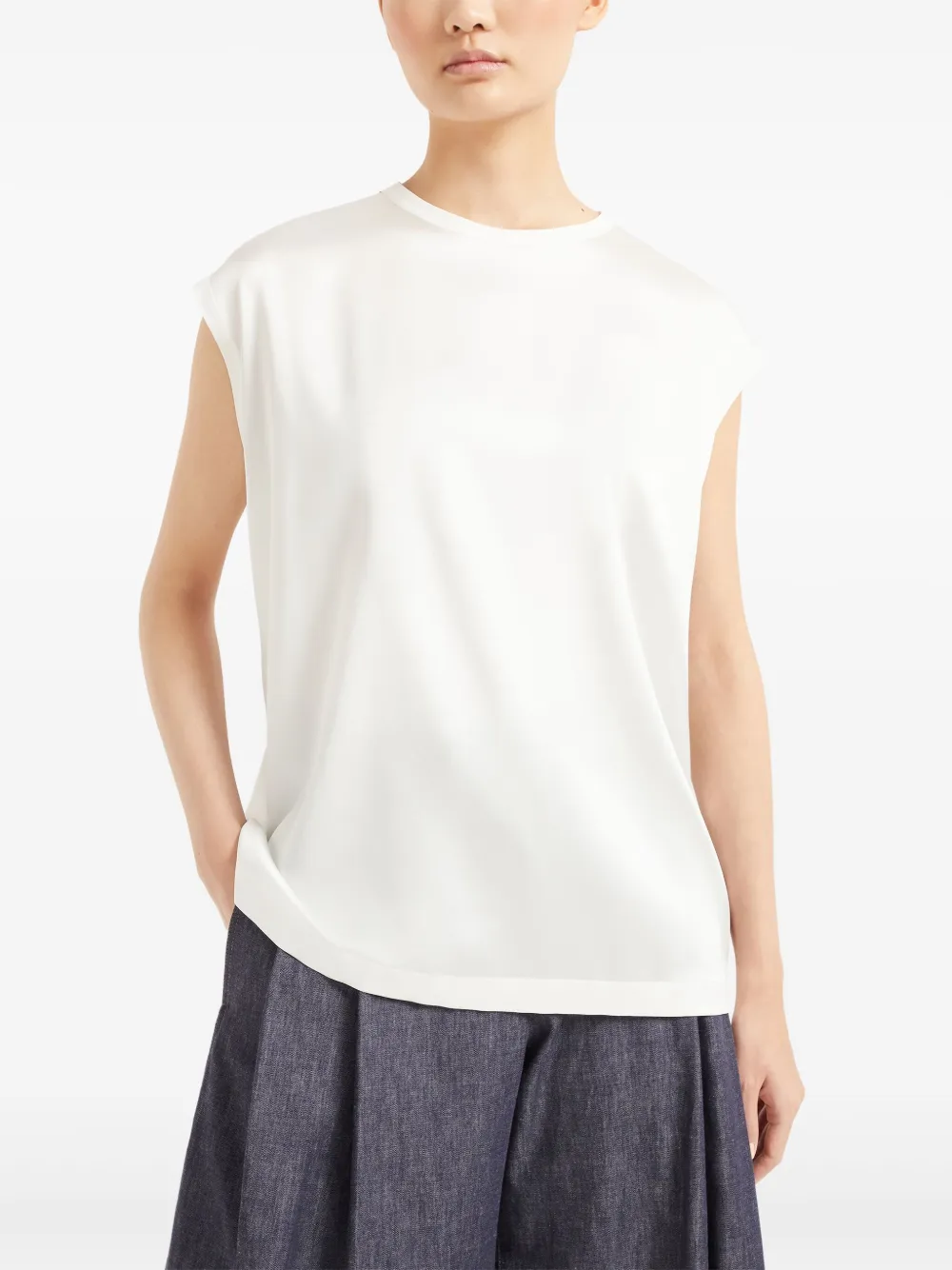 Brunello Cucinelli Satijnen Monili T-shirt Wit