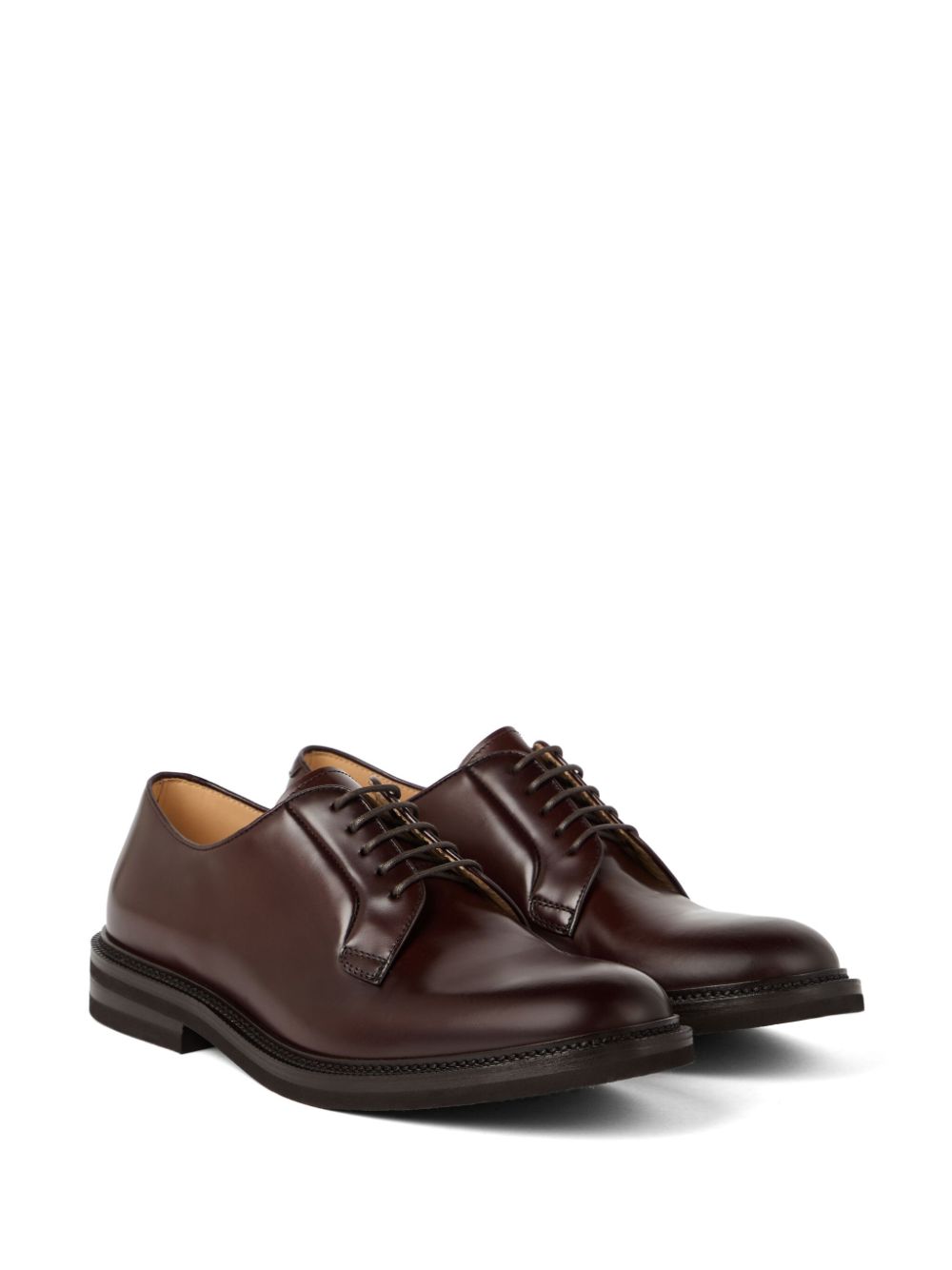 Brunello Cucinelli lace-up leather derby shoes Brown