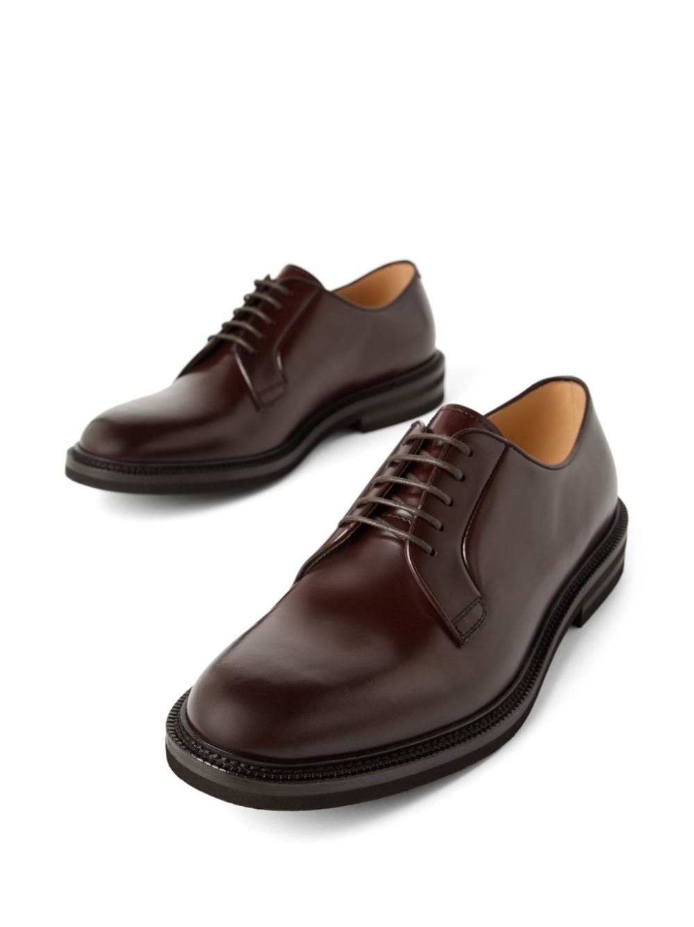 Brunello Cucinelli lace-up leather derby shoes Brown