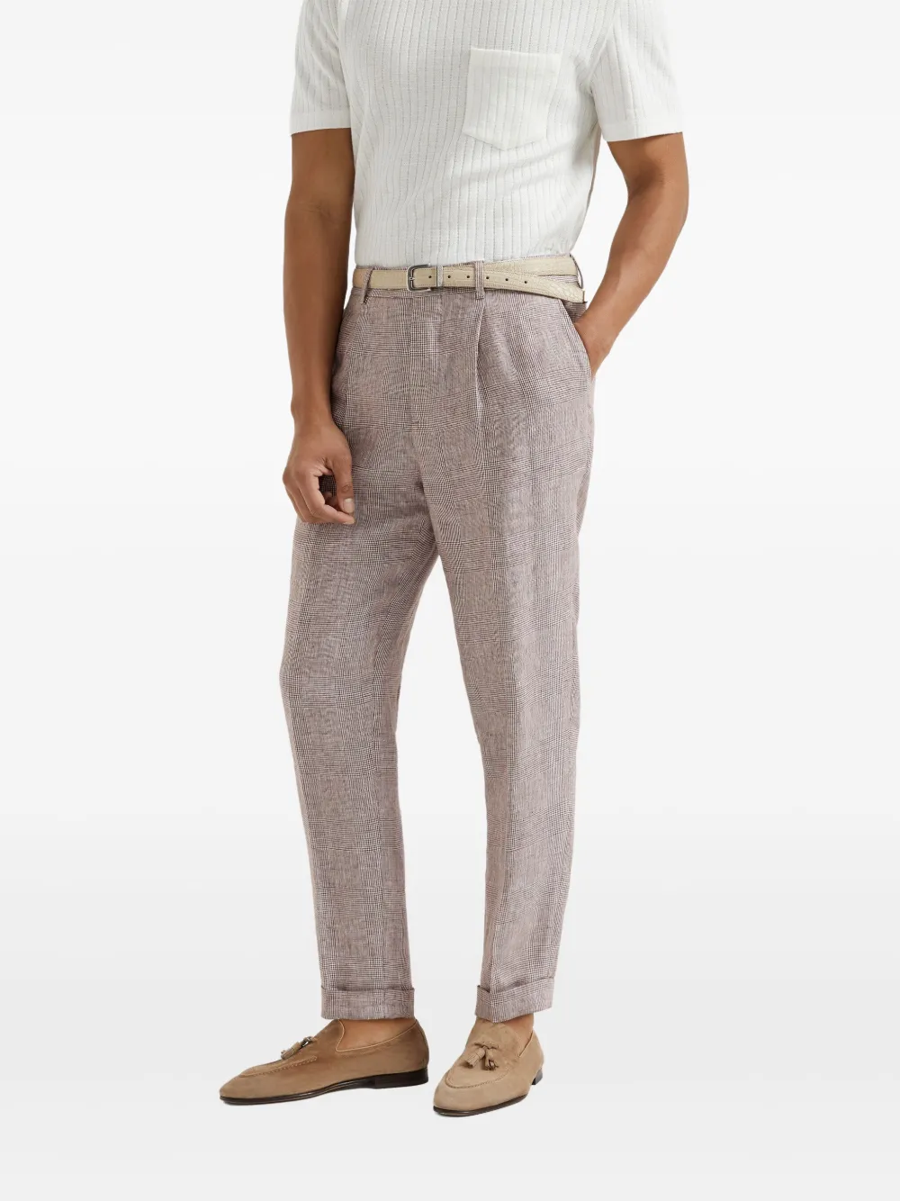 Brunello Cucinelli Broek met geplooid detail - Grijs