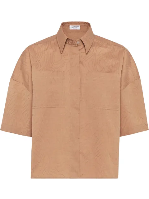 Brunello Cucinelli camisa de popelina en jacquard