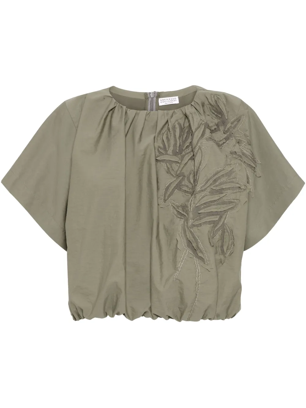 Brunello Cucinelli blusa con aplique Flora | verde | Image 1