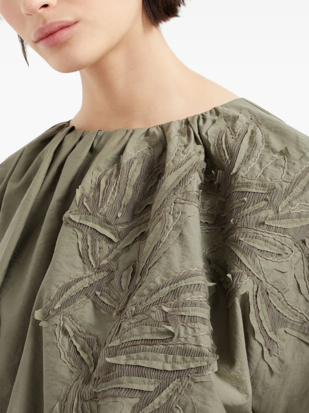 Brunello Cucinelli Blouse met Flora-borduurwerk Groen