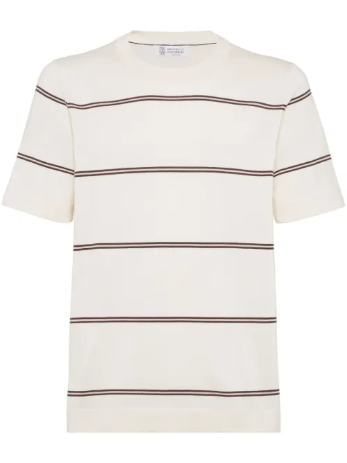 T-shirt à rayures - Brunello Cucinelli - Modalova