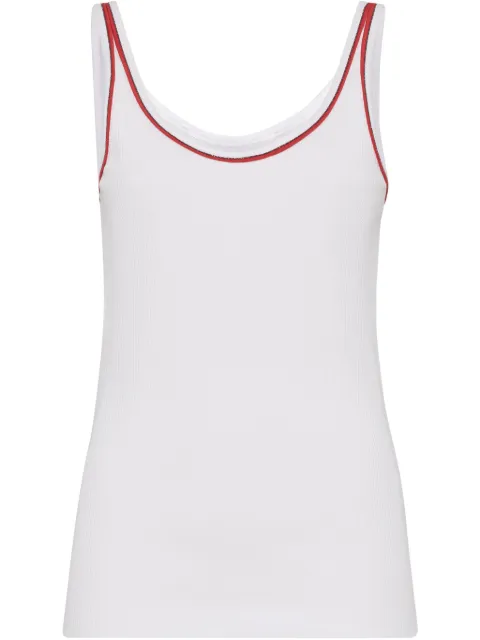 Brunello Cucinelli piped-trim jersey tank top