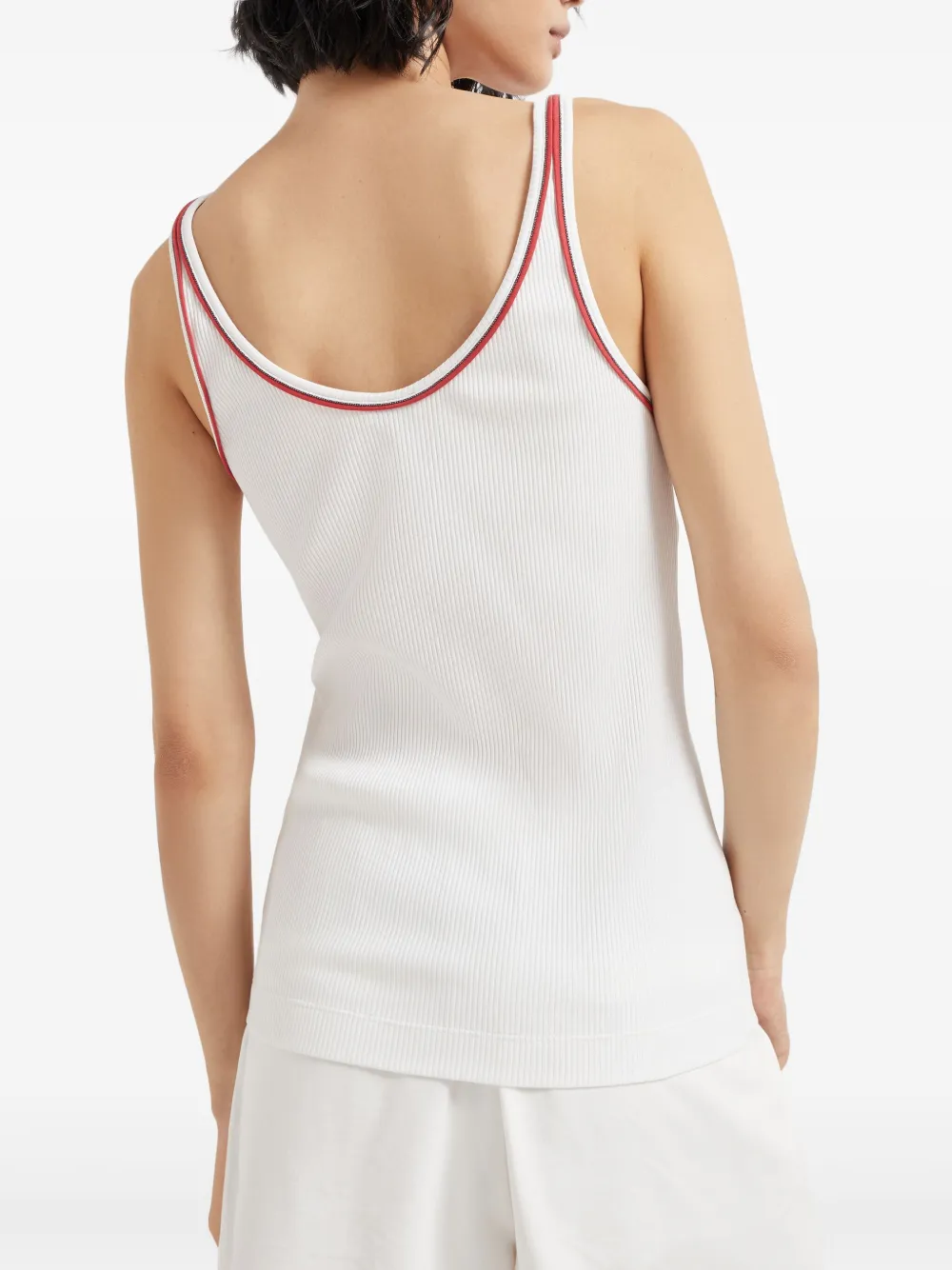 Brunello Cucinelli Jersey tanktop met afwerking Wit