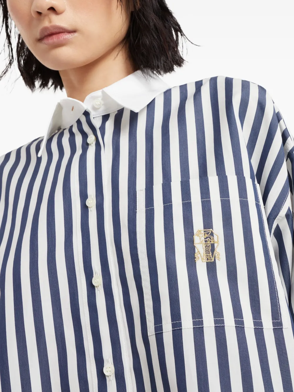 Brunello Cucinelli Gestreept blouse Blauw