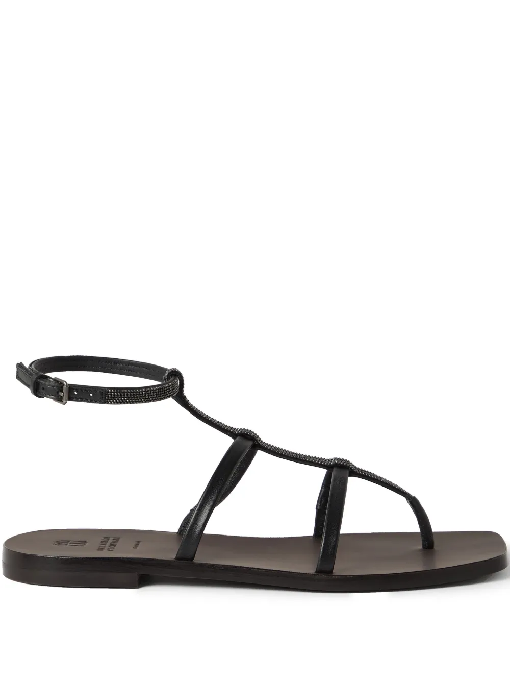 Brunello Cucinelli Leren sandalen Zwart