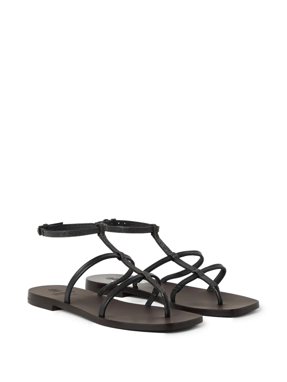 Brunello Cucinelli Leren sandalen Zwart