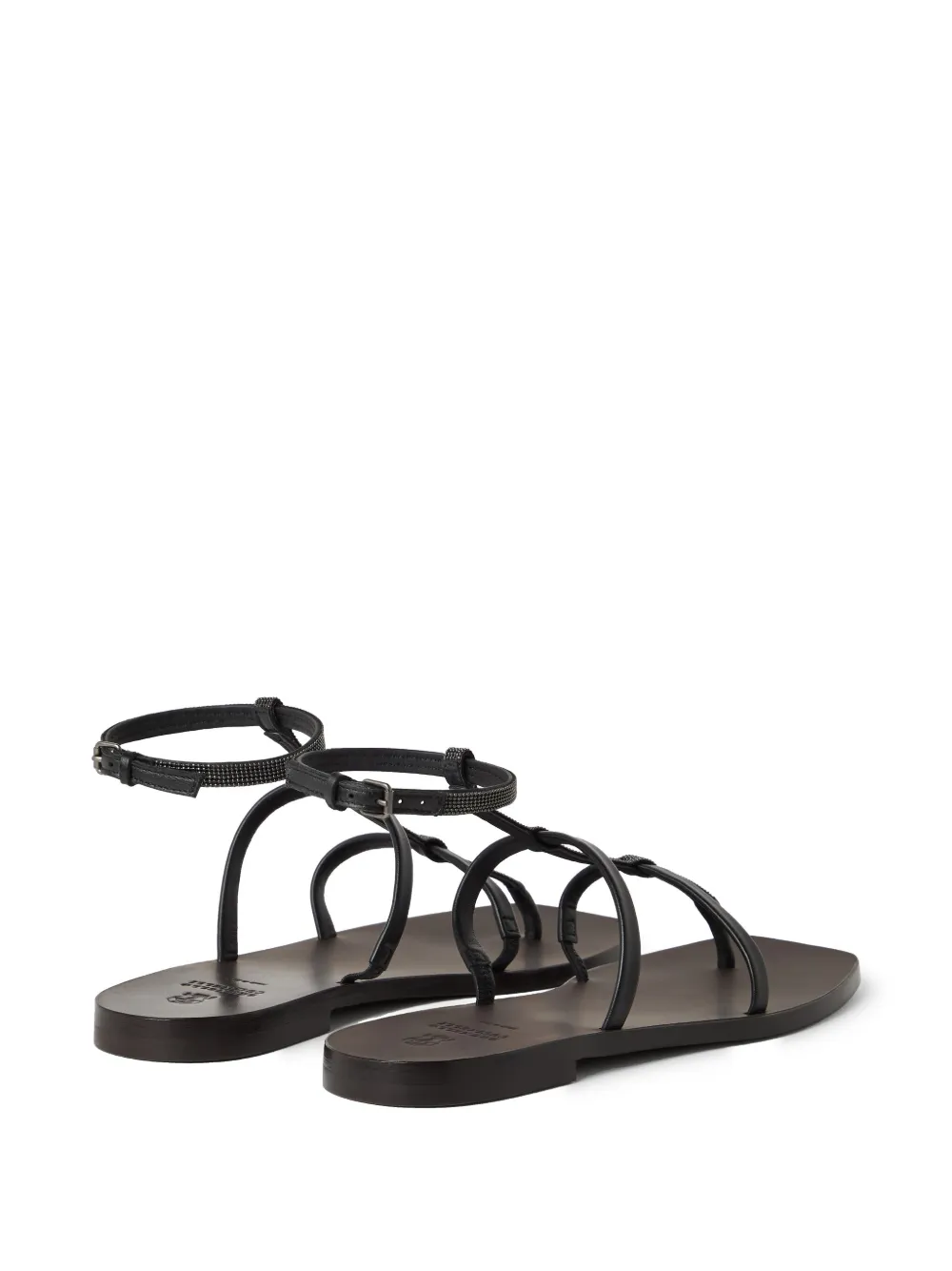 Brunello Cucinelli Leren sandalen Zwart