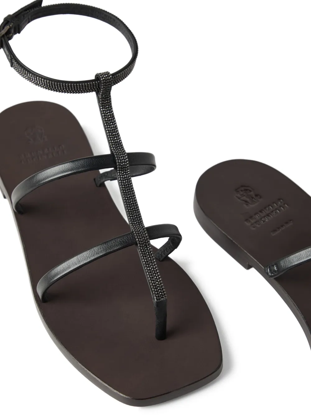 Brunello Cucinelli Leren sandalen Zwart