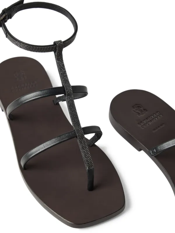 サンダル・ミュール BRUNELLO CUCINELLI MZSFC2892 C5859 Sandals Brunello Cucinelli Crisscross Leather Sandals | Saks Fifth