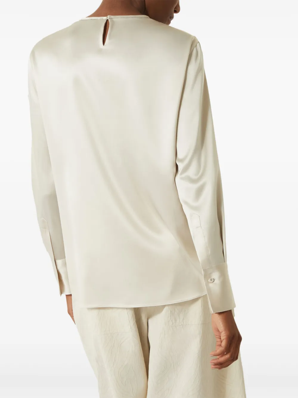 Brunello Cucinelli Satijnen T-shirt met lange mouwen Grijs