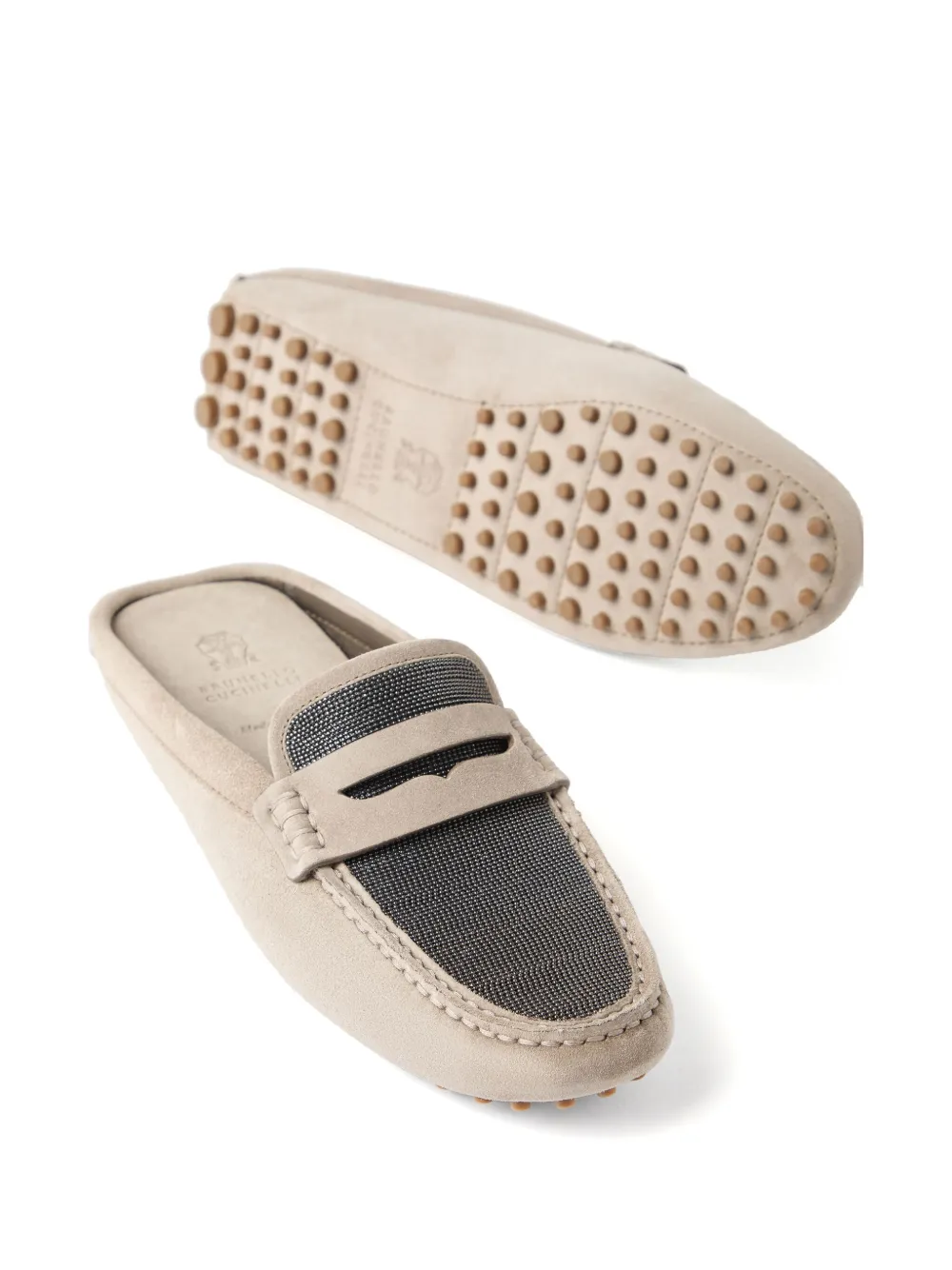 Brunello Cucinelli Monili slippers Neutrals