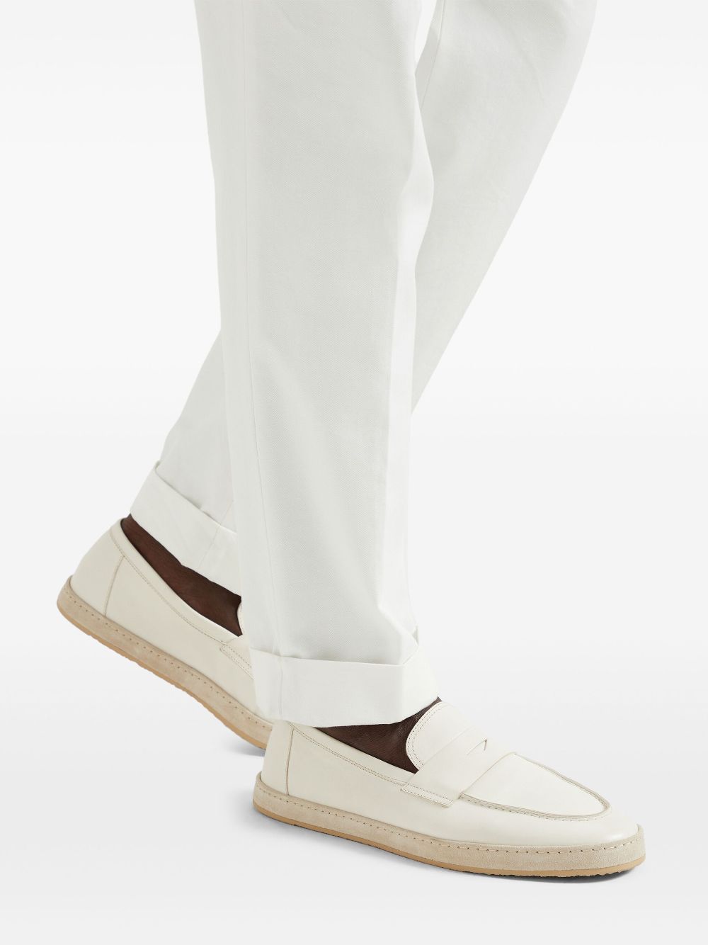 Brunello Cucinelli leather loafers Neutrals