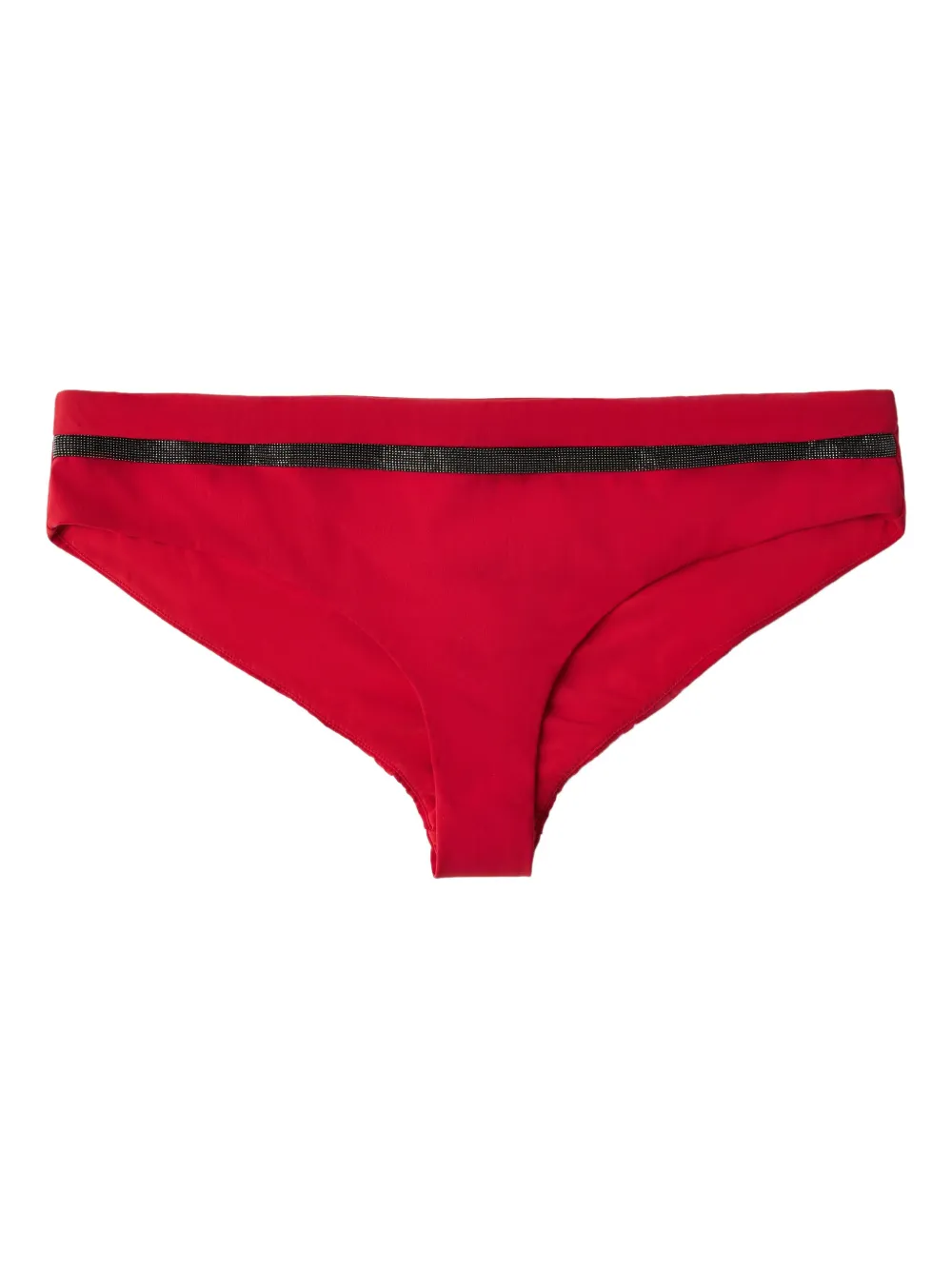 Shop Brunello Cucinelli Monili Chain-embellished Bikini Briefs In Red