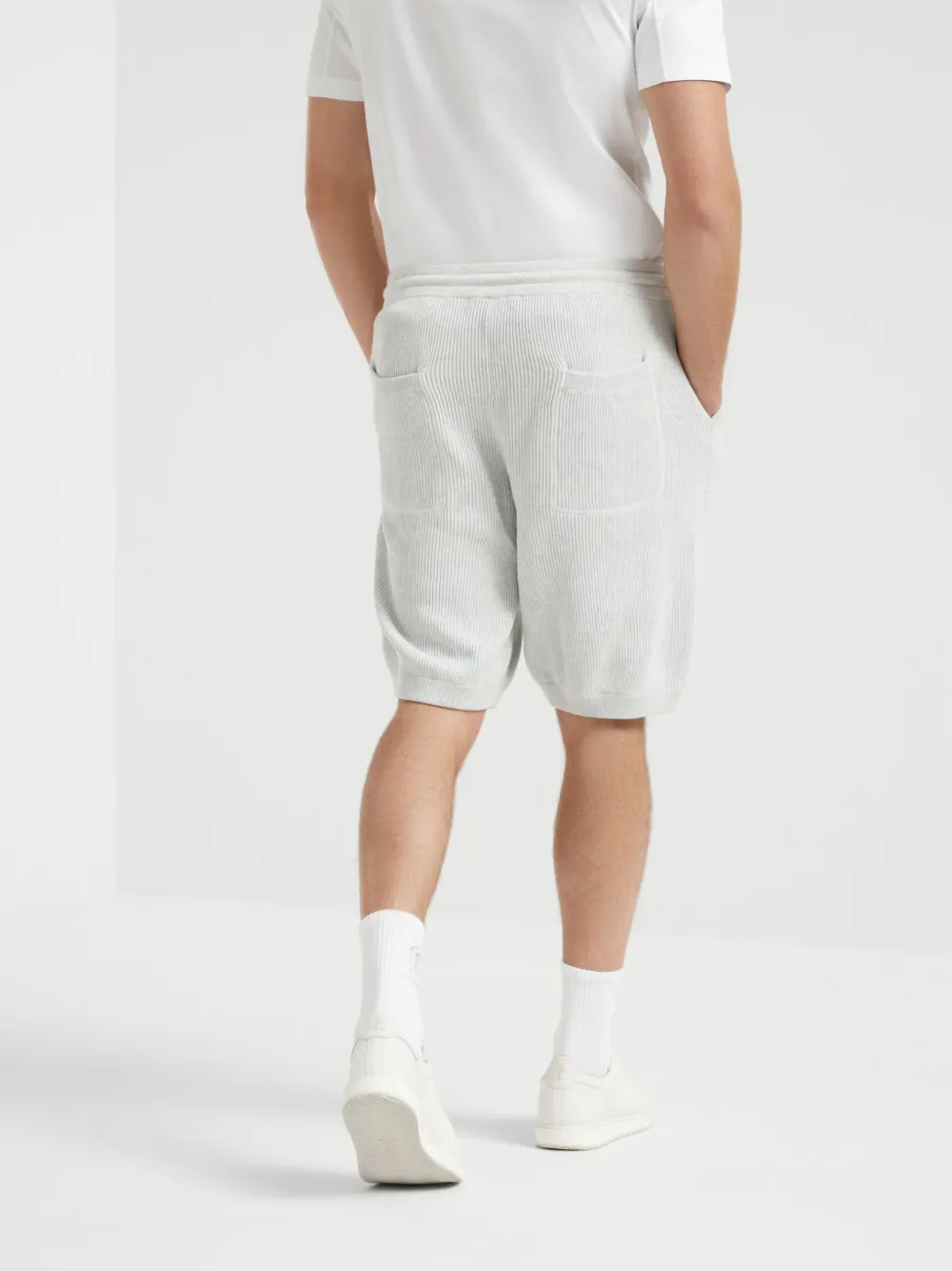 Brunello Cucinelli Gebreide bermuda shorts Grijs