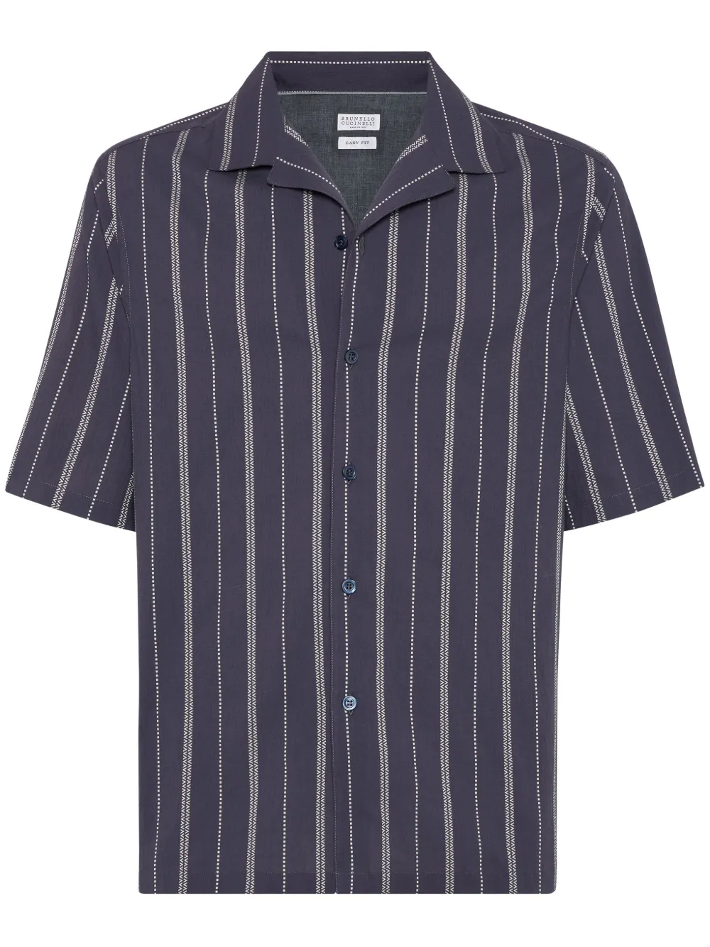 Brunello Cucinelli camisa con rayas estampadas | azul | Image 1