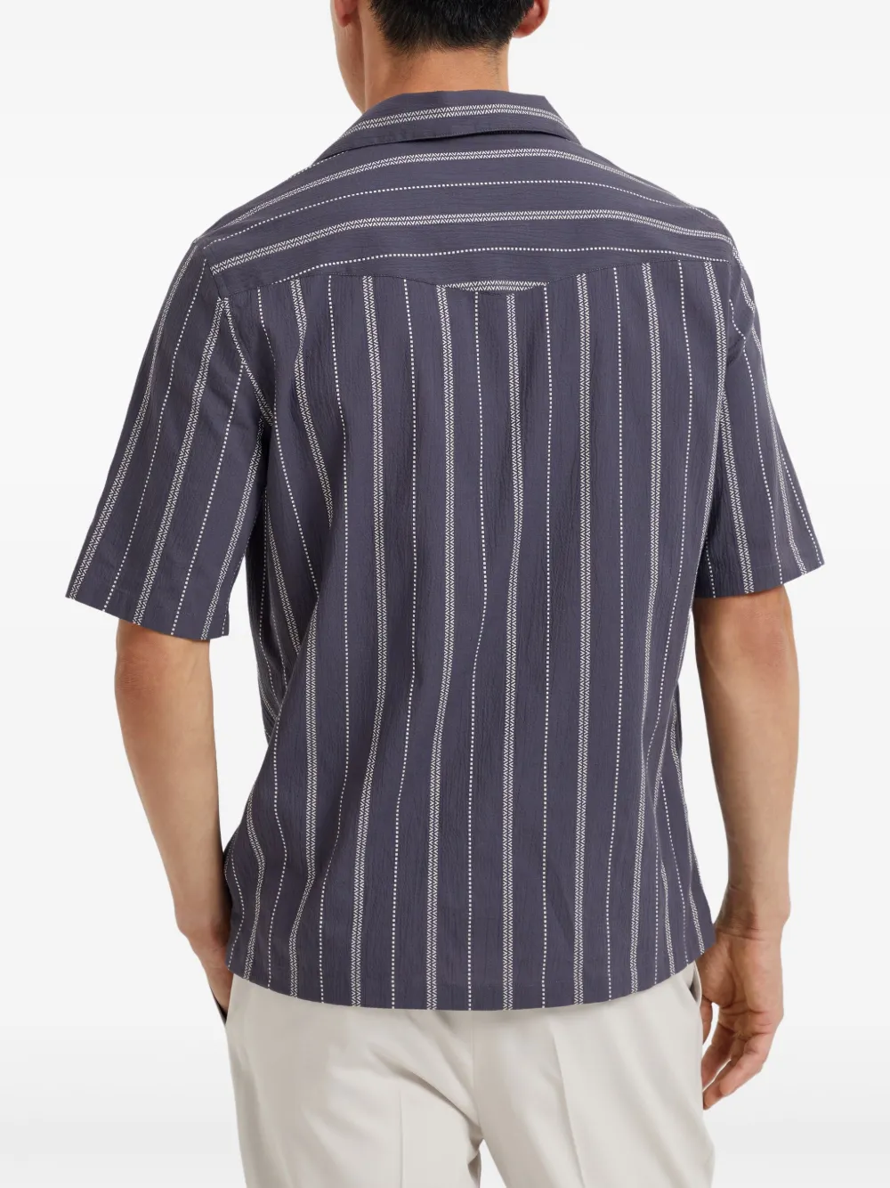 Brunello Cucinelli Gestreept overhemd Blauw