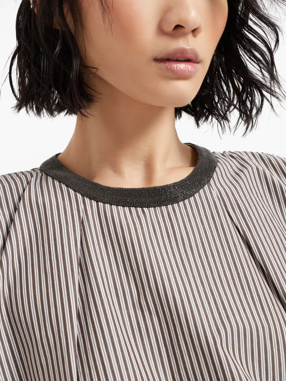 Brunello Cucinelli Gestreepte top Bruin