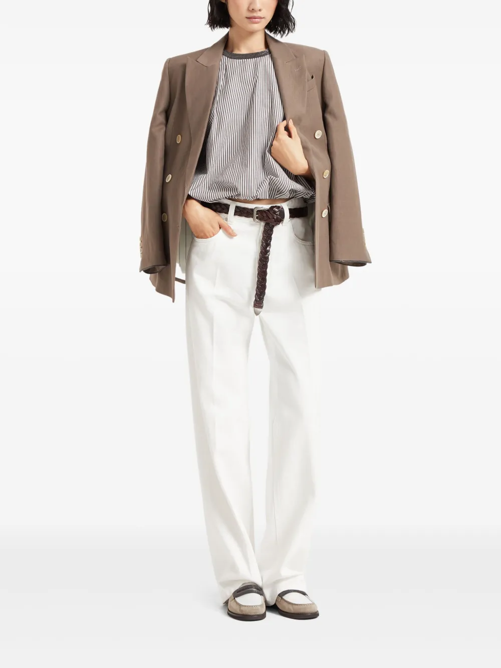 Brunello Cucinelli Gestreepte top - Bruin