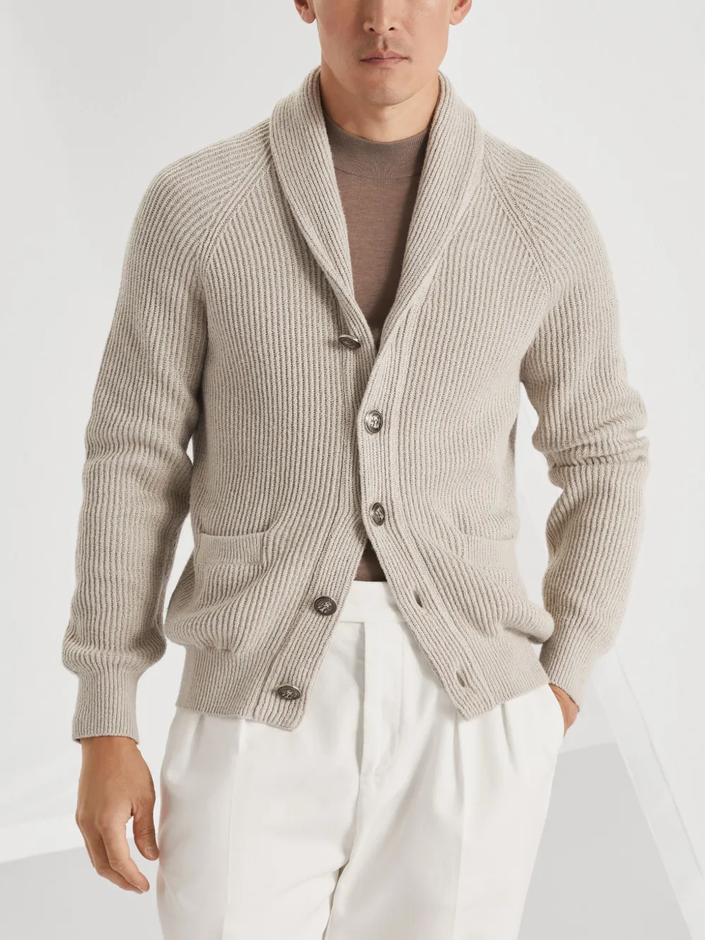 Brunello Cucinelli Cardigan a coste | Felpe e Maglioni | Image 3