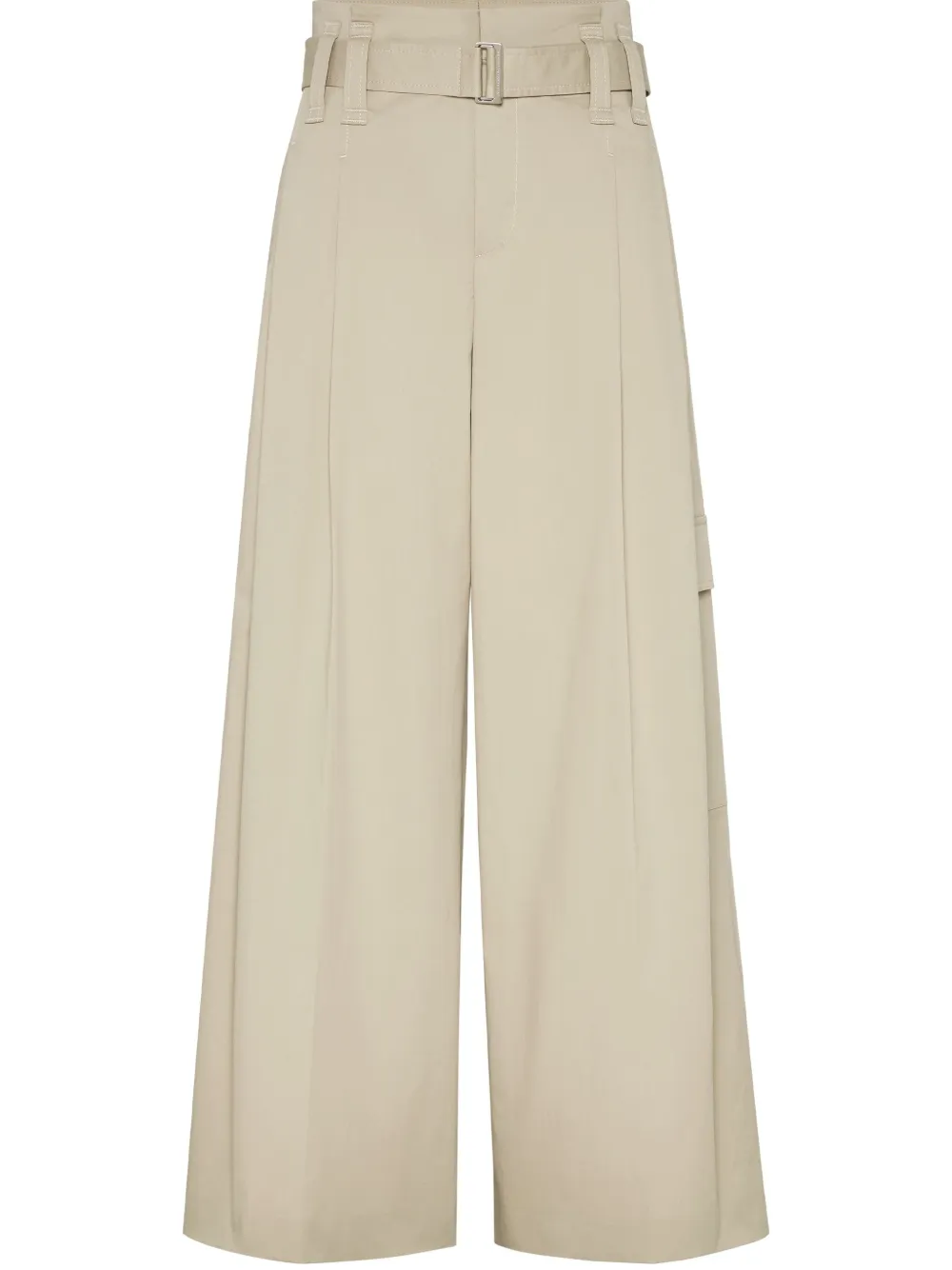 Brunello Cucinelli Pantalon met geplooid detail Beige