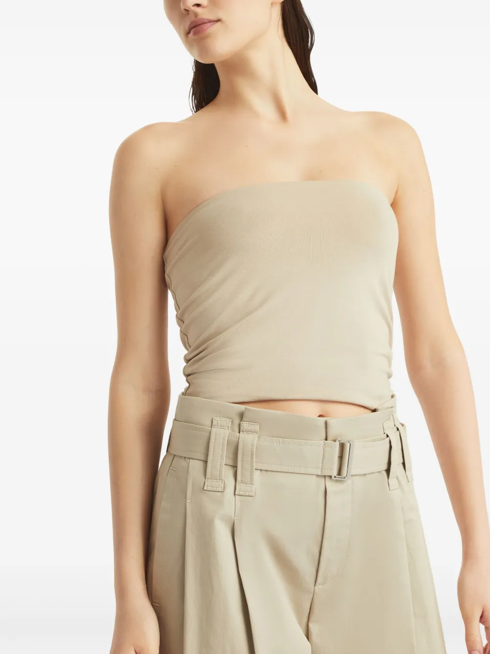 Brunello Cucinelli Pantalon met geplooid detail Beige