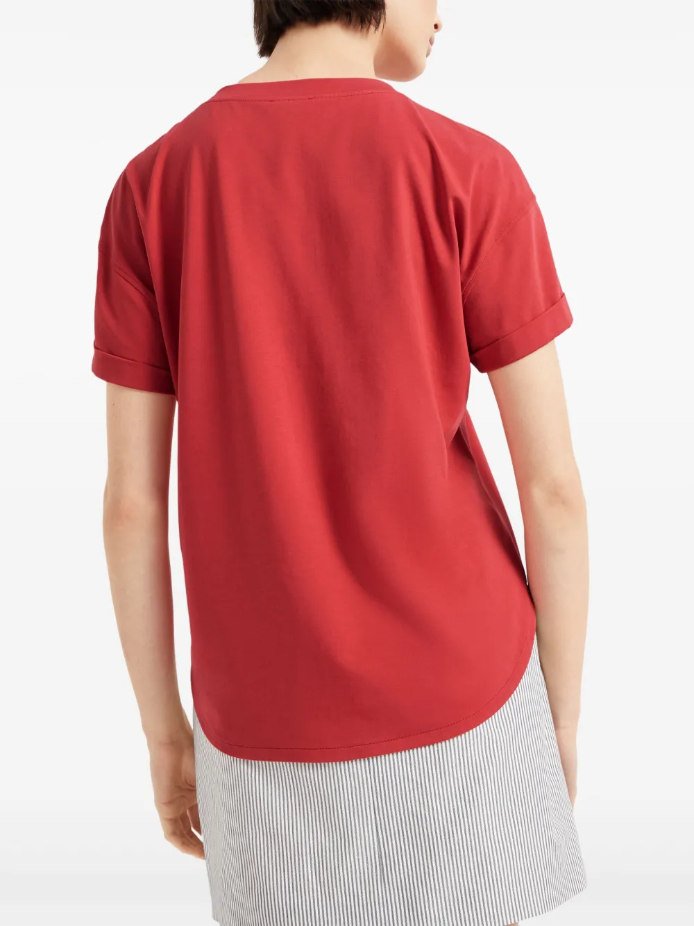 Brunello Cucinelli T-shirt met Monili-detail Rood