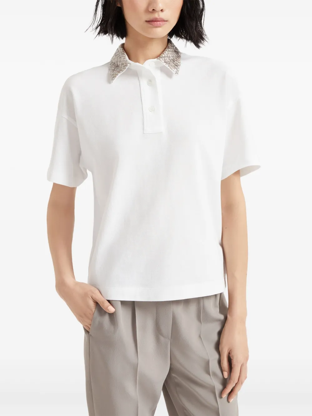 Brunello Cucinelli Women Polo T-shirt In White