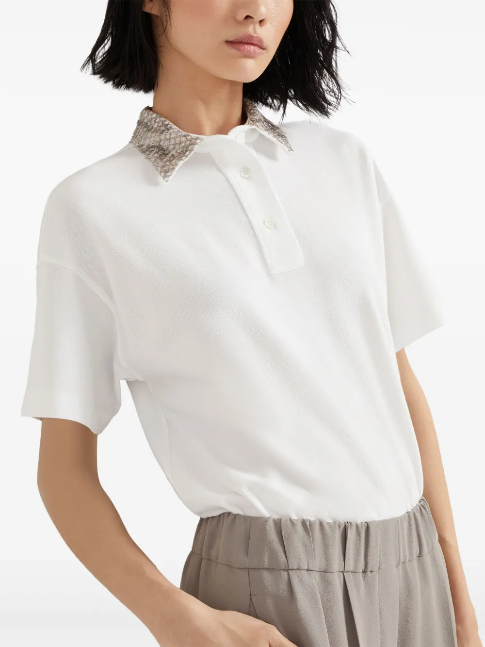 Brunello Cucinelli Women Polo T-shirt In White
