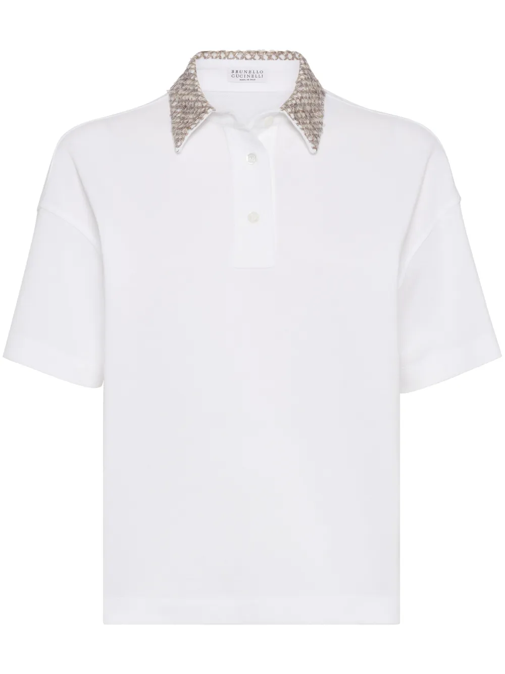 Brunello Cucinelli Verfraaide polotop Wit