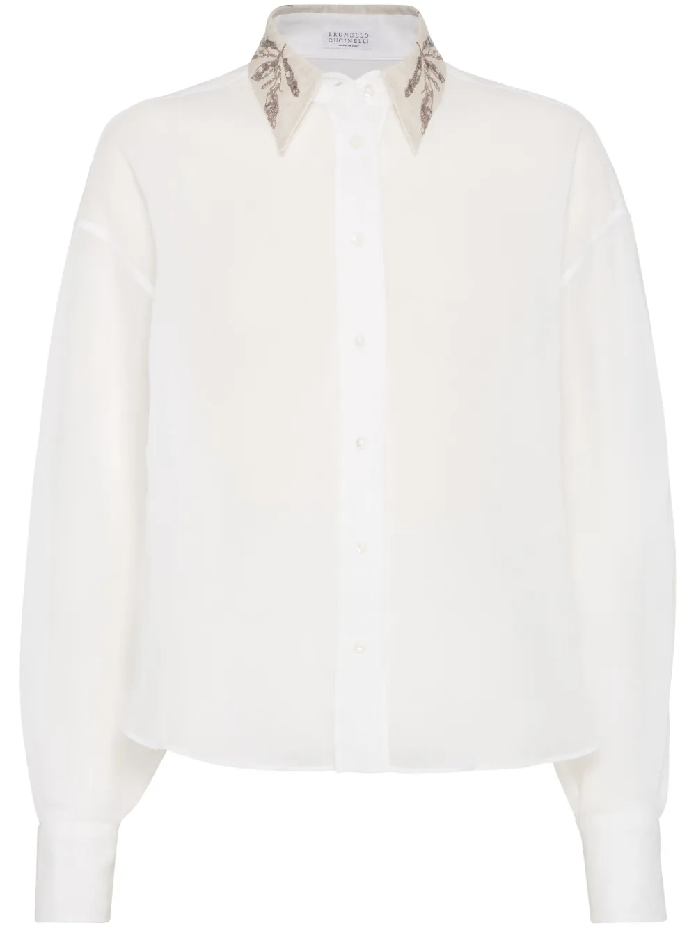 Brunello Cucinelli camisa Flora bordada | blanco | Image 1